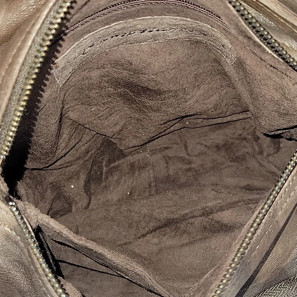 Free People Christiansen Camo Brown Leather Bag EUC